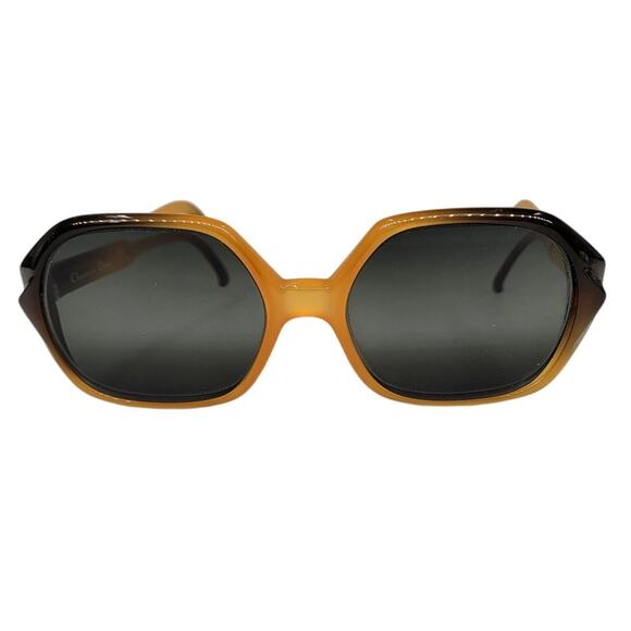 Christian Dior Vintage 60s Tan Frame Black Prescription Lenses Preppy Sunglasses - Picture 1 of 10